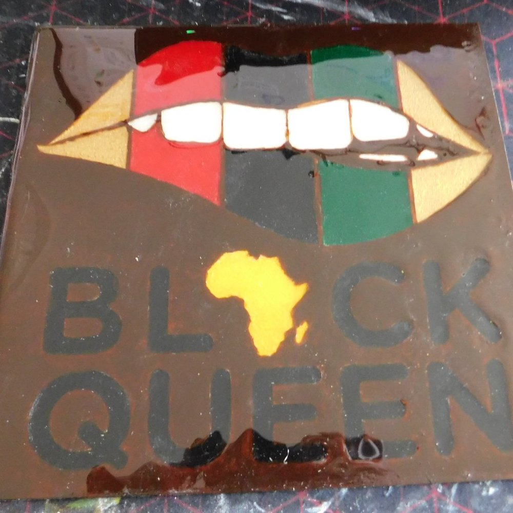 Handmade Black Queen Wood Sign Wall Art